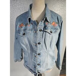 Axcess stretch embroidered jean jacket
